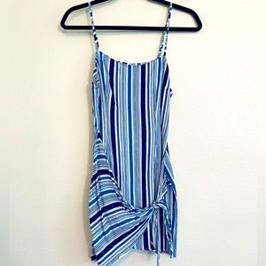 Blue striped mini dress
